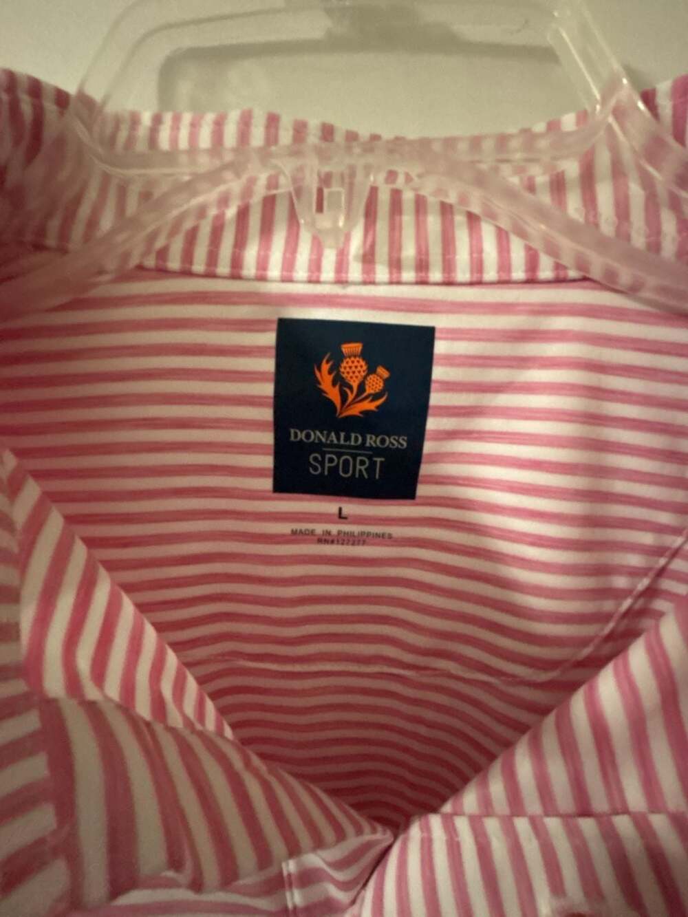 Donald Ross Sport Fancy Polo Shirt with Long Point Amelia Island Club Embroidery